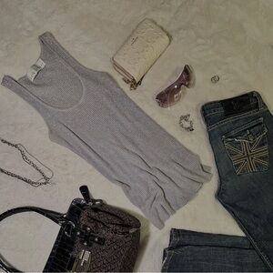 Vintage Y2K silver Tank Top